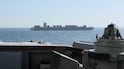 The Iranian-flagged cargo ship Touska is seen from the USS Spruance, in the north Arabian Sea. Photo: Centcom