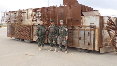 Kurdish snipers punctured the tyres and shot the driver to stop this ISIL armoured truck that took part in a suicide attack on the Maryam Beg canal near Kirkuk. Courtesy Peshmerga