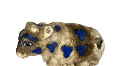 The Manhattan District Attorney's Office says this Sumerian alabaster bull is being returned to Iraq. AFP