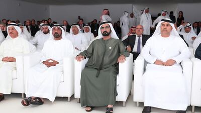 Sheikh Mohammed bin Rashid, Vice President and Ruler of Dubai, launches the groundbreaking of the Meydan One Mall development. Wam