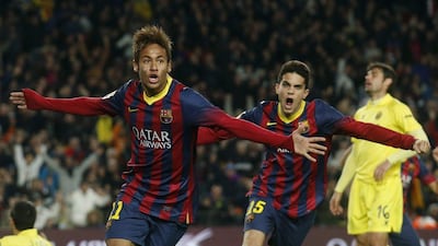 Neymar scored twice for Barcelona on Saturday after he had a hat trick last week against Celtic in Champions League play. Albert Gea / Reuters