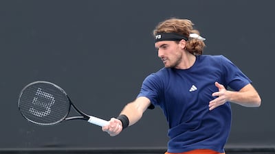 Stefanos Tsitsipas during a practice session ahead of the 2026 Australian Open at Melbourne Park. Getty Images