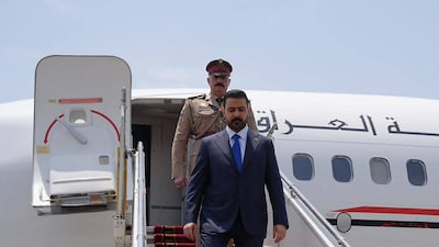 Mr Al Zaidi landing in Tehran. AFP