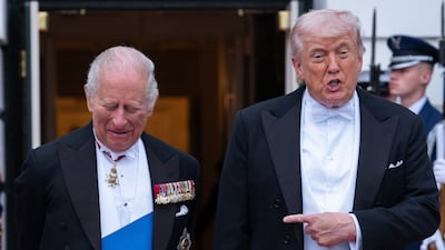 Donald Trump clearly wishes to be remembered as a gracious host to King Charles, whom he describes as 'a friend of mine'. AFP