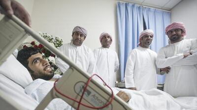 UAE servicemen Abdulaziz Al Bloushi, 27, is one of the survivors of Yemen attack. Mona Al Marzooqi / The National