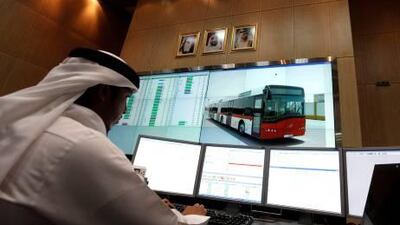 From his hi-tech monitoring station, Othman Saeed Alhadrem has an overview of Dubai bus network's 86 routes.