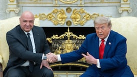 Lebanese President Joseph Aoun with US President Donald Trump at the White House in July. Bloomberg