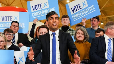 Prime Minister Rishi Sunak in Teesside celebrating with Ben Houchen following his re-election as Tees Valley mayor. PA