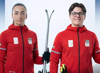 Piera Hudson and Alex Astridge are representing the UAE for its debut at the Winter Olympics. Photo: UAE IOC