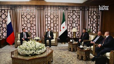 Russian Deputy Prime Minister Alexander Novak, left, in Damascus on Tuesday. Sana