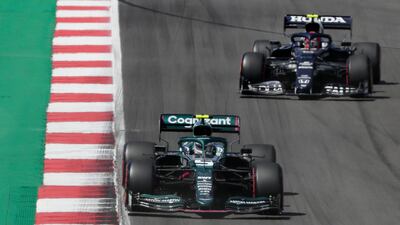 Aston Martin driver Sebastian Vettel at the Portuguese GP. AP