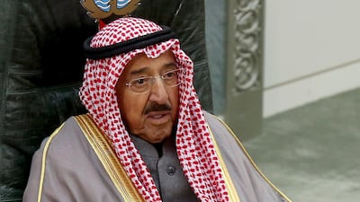 Kuwait's Emir Sheikh Sabah Al Ahmad arrived in Washington on Saturday ahead of a meeting with US president Donald Trump. In this picture, taken on December 11, 2016, he is seen at an opening session of the new parliament in Kuwait City. Yesser Al Zayyat / AFP