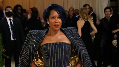 Regina King, wearing custom Michael Kors, attends the 2021 Met Gala. Reuters
