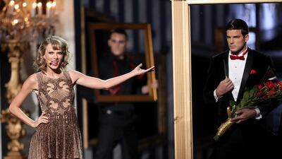 Taylor Swift performs at the 42nd annual American Music Awards at Nokia Theatre LA on Sunday, November 23. Matt Sayles / Invision / AP