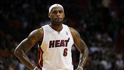 LeBron James looks on during Miami's defeat to Atlanta.