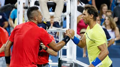Nick Kyrgios, left, beat Rafael Nadal 6-2, 7-5 late on Friday. John Minchillo / AP Photo
