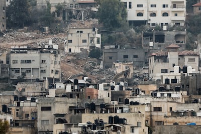 Buildings blown up by an Israeli army operatio, in Jenin, in the Israeli-occupied West Bank, February 3, 2025. Reuters