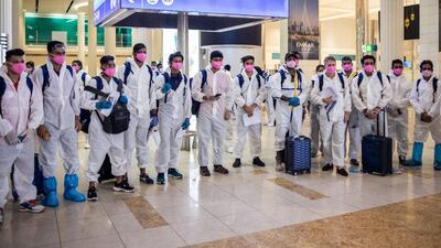 Rajasthan Royals players upon their arrival in Dubai for IPL 2020. Courtesy Rajasthan Royals twitter / @rajasthanroyals