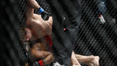 The One Fighting Championship "Reign Of Champions" mixed martial arts tournament held at the Dubai World Trade Center. Ben Askren beats Nobutatsu Suzuki in the first round of the Welterweight World Championship. Antonie Robertson / The National