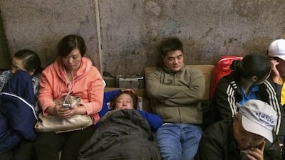 Customers wait in line on the first day of sale for the iPhone 6 and iPhone 6 Plus outside the Apple store at Grand Central Terminal in New York. Adrees Latif / Reuters