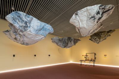 The exhibition also features work presented by Makhacheva’s alter-ego Super Taus and the Superhero Sighting Society. Photo: Daniella Bapista / Jameel Arts Centre