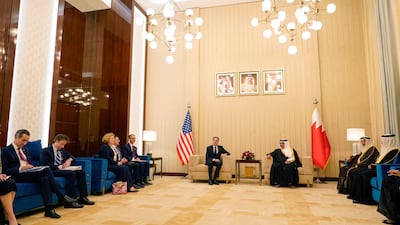 The US Secretary of State meets Bahrain's Prime Minister Crown Prince Salman Bin Hamad, in Manama. Reuters