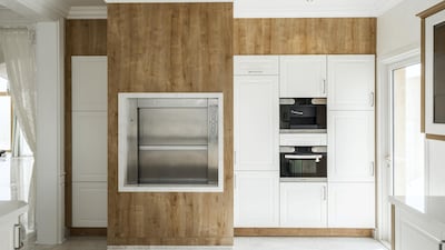 The dumbwaiter awaiting some food to transport. Courtesy LuxuryProperty.com