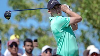 Matthew Fitzpatrick tees off on the second tee. Victor Besa / The National
