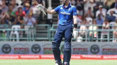 Alex Hales shown during the fifth ODI against South Africa on Sunday in Cape Town. Carl Fourie / Gallo Images / Getty Images / February 14, 2016