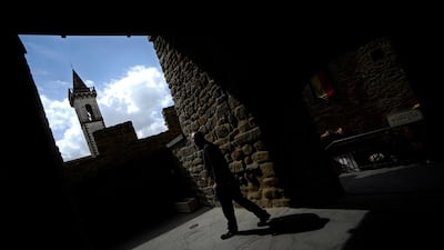 The Santa Croce church, pictured from the entrance of the Leonardo Da Vinci museum. AFP