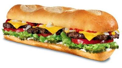 The burger sandwich contains 850 calories.