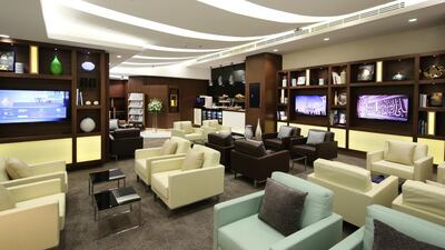Gulf carriers are competing to pamper their premium passengers by adding luxury twists to cabins and lounges. Above, Etihad's Arrivals Lounge. Courtesy Etihad Airways
