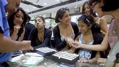 Gold and diamond executives have enjoyed sales growth of up to 30 per cent in the first half of the year but the number of Indian buyers has plunged following the increase in import duty from 2 per cent to 4 per cent earlier this year. Jeff Topping / The National