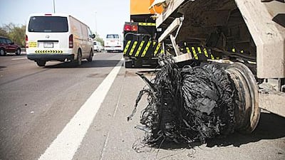 Tyres wear out more quickly here because of the constant braking and accelerating, with high temperatures excacerbating the problem. The National / Lee Hoagland