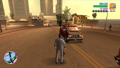 Vice City combined a neon-soaked 1980s setting and an extensive licensed soundtrack. Photo: Rockstar Games