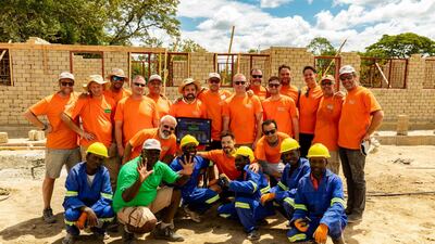 Fathers And Kids Camping have branched out from weekend trips into the desert, to volunteer to build schools in Africa. Courtesy, Fathers And Kids Camping