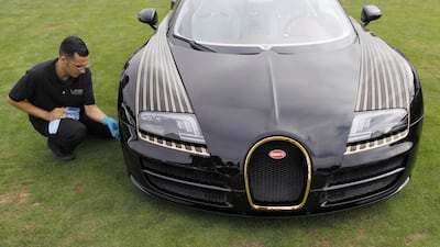A Bugatti Type 18 "Black Bess" supercar is detailed during The Quail. According to organisers, the show attracts 15,000 people to see about 200 cars Michael Fiala / Reuters