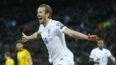 England's Harry Kane celebrates scoring during a Euro 2016 Qualifying Group E match against Lithuania at Wembley Stadium in London, England. Reuters / Eddie Keogh