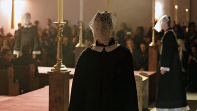 His clothes exhibited Thom Browne’s knack for craftsmanship but looked like the costume collection from a Tim Burton movie, with wildly exaggerated sleeves and shoulders and a vaguely Victorian look. EPA