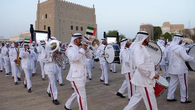Police marching bands, a horse parade and vintage patrol cars welcomed officers, their families and visitors on the first day of the Al Murabba Heritage Festival. Delores Johnson / The National