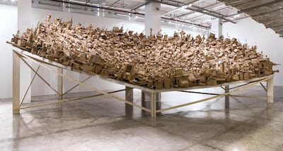 The art piece in the Philippines highlights cardboard's value to millions of people. Courtesy At Maculangan of Pioneer Studios.