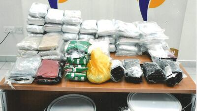 The UAE has had great success in detecting and blocking attempts by gangs and individuals to smuggle drugs across its borders. Here, Dubai Police seized 222kg of hashish and 20,000 Tramadol pills. Wam