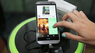 The HTC One M8 was launched in Dubai at the Atlantis Ballroom on April 2, 2014. HTC is said to be lining up the M9. Sarah Dea / The National