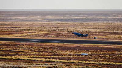 The ‘Loyal Wingman’ flies over the barren South Australian desert. Photo: Commonwealth of Australia, Department of Defence