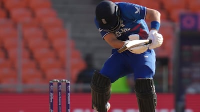 England's Liam Livingstone tries to evade a bouncer. AP