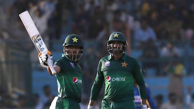 Babar Azam, left, now averages more than 54 in ODIs and T20s. AP