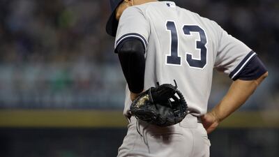 Rodriguez reacts while playing the Chicago White Sox in the sixth inning. John Gress / Reuters
