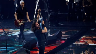 Dave Grohl performs with the Foo Fighters. Reuters