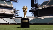 Fifa World Cup Trophy on display at Philadelphia Stadium. Fifa via Getty Images