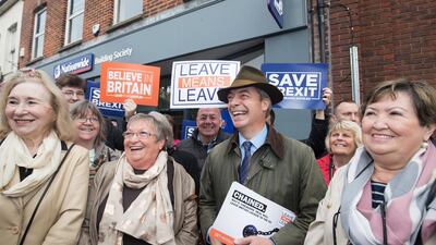 Nigel Farage urged Bournemouth residents to fight for a Brexit that broke away from the EU (Getty)